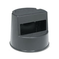 Rubbermaid Rolling Step Stool, Curved Design, 2-Step, Retracting Casters, 350 lb Capacity, 16" Diameter x 13.5"h, Black