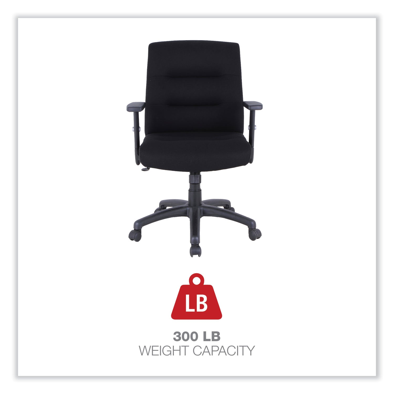Alera Kesson Series Petite Office Chair, Supports Up to 300 lb, 17.71" to 21.65" Seat Height, Black