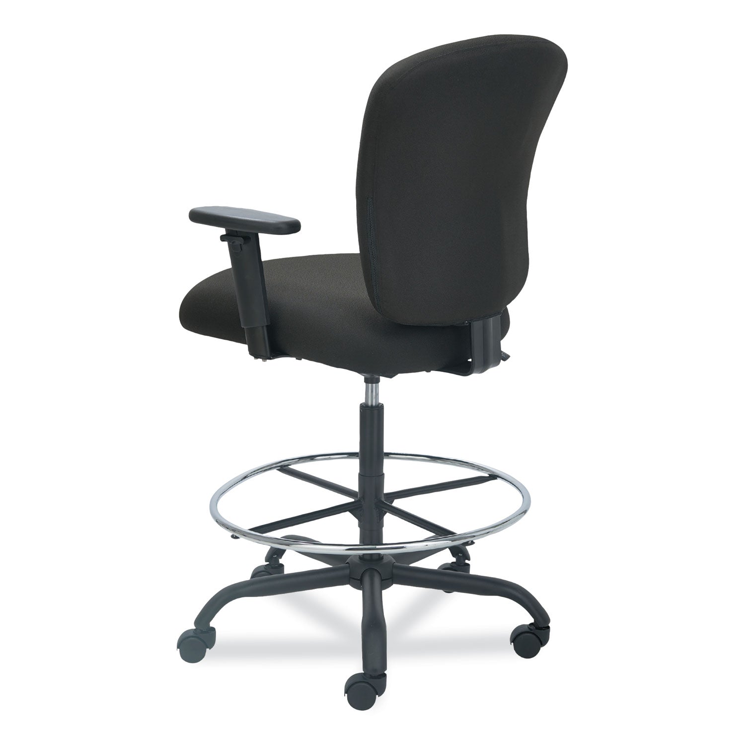 Alera Mota Series Big and Tall Stool, Supports Up to 450 lb, 28.74" to 32.67" Seat Height, Black