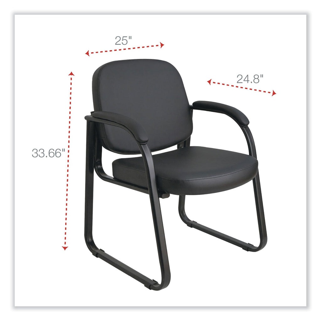 Alera Genaro Series Half-Back Sled Base Guest Chair, 25" x 24.80" x 33.66", Black