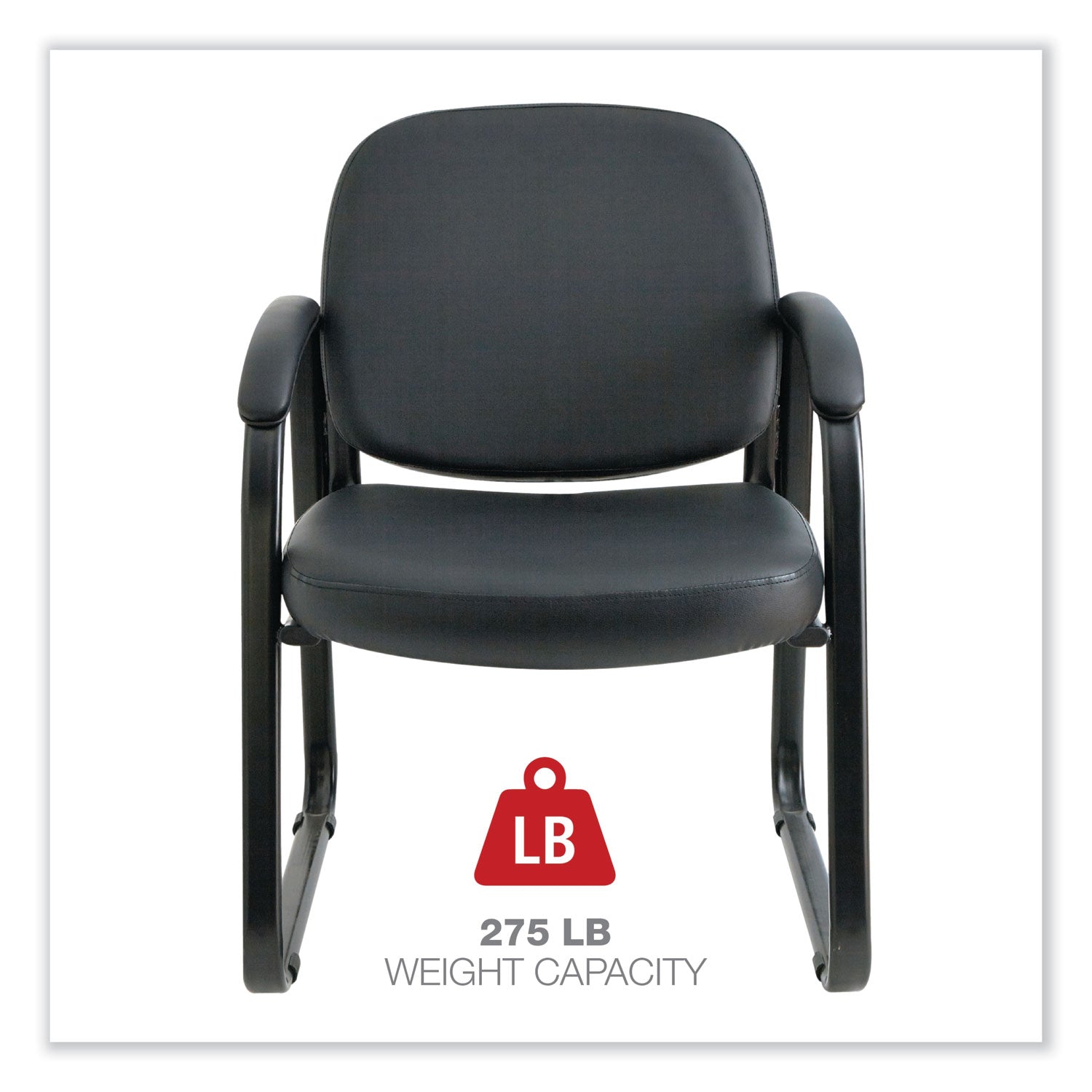 Alera Genaro Series Half-Back Sled Base Guest Chair, 25" x 24.80" x 33.66", Black