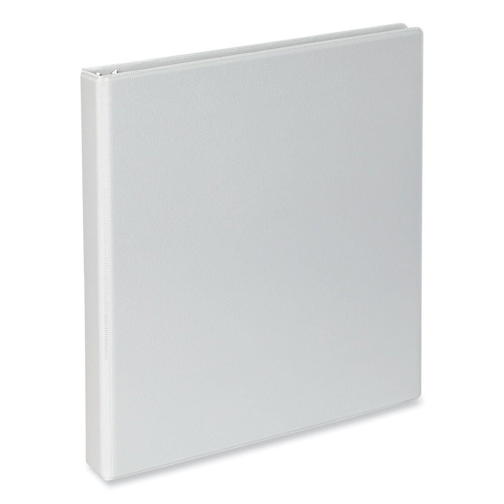 Universal Slant D-Ring View Binder, 3 Rings, 1" Capacity, 11 x 8.5, White, 12/Carton
