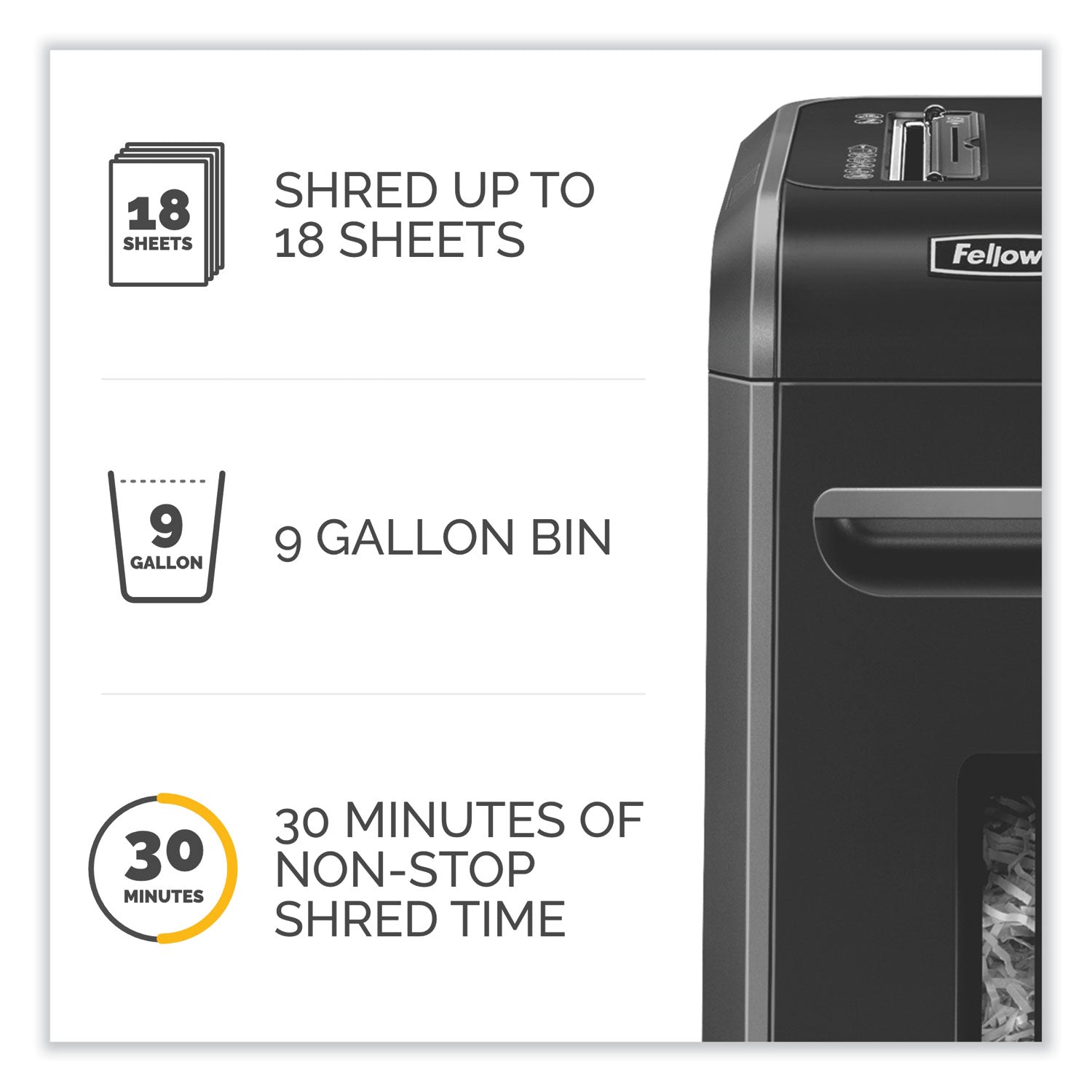 Fellowes Powershred 99Ci 100% Jam Proof Cross-Cut Shredder, 18 Manual Sheet Capacity
