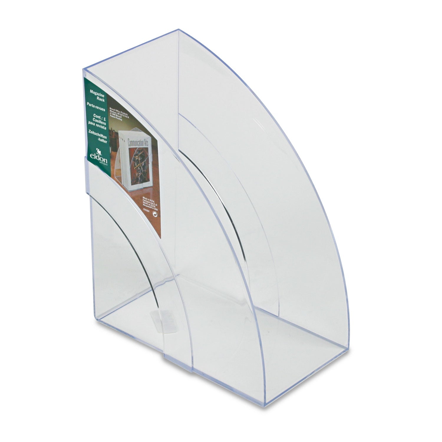 Rubbermaid Optimizers Deluxe Plastic Magazine Rack, 5.25 x 9 x 11.13, Clear