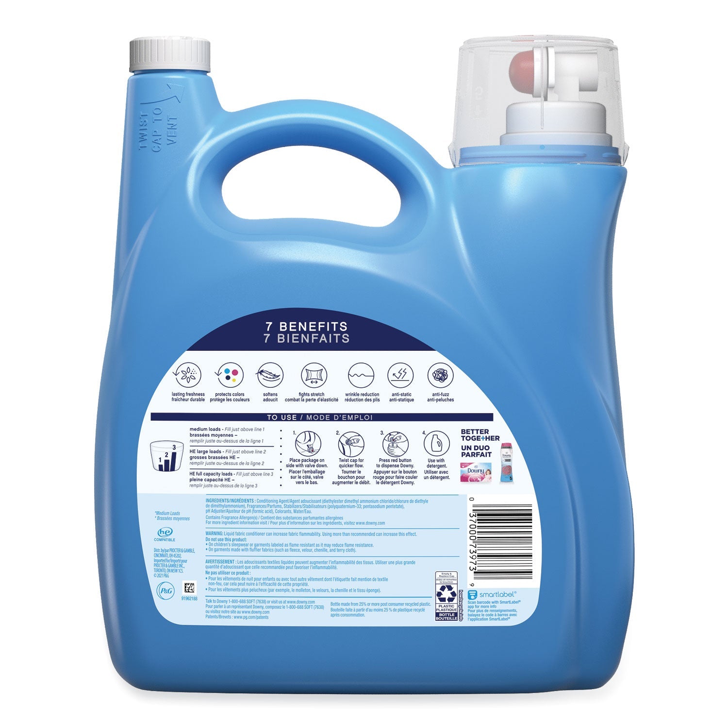 Downy Liquid Fabric Softener, April Fresh, 164 oz Bottle, 4/Carton