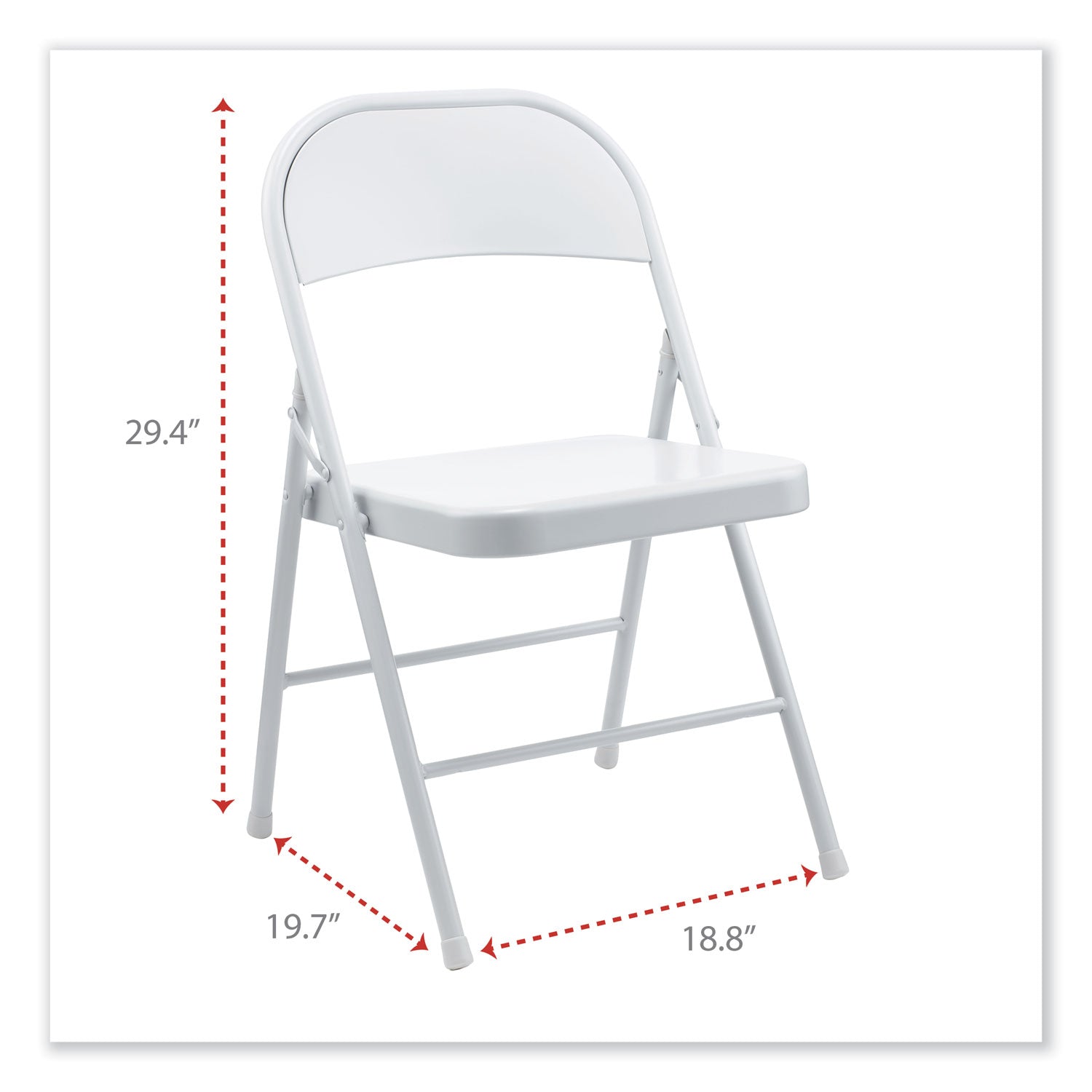 Alera Armless Steel Folding Chair, Supports Up to 275 lb, Gray, 4/Carton