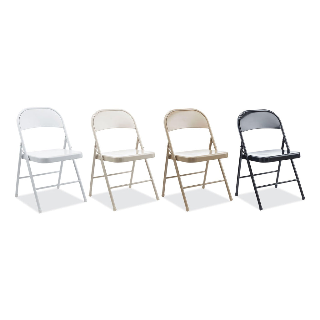 Alera Armless Steel Folding Chair, Supports Up to 275 lb, Gray, 4/Carton