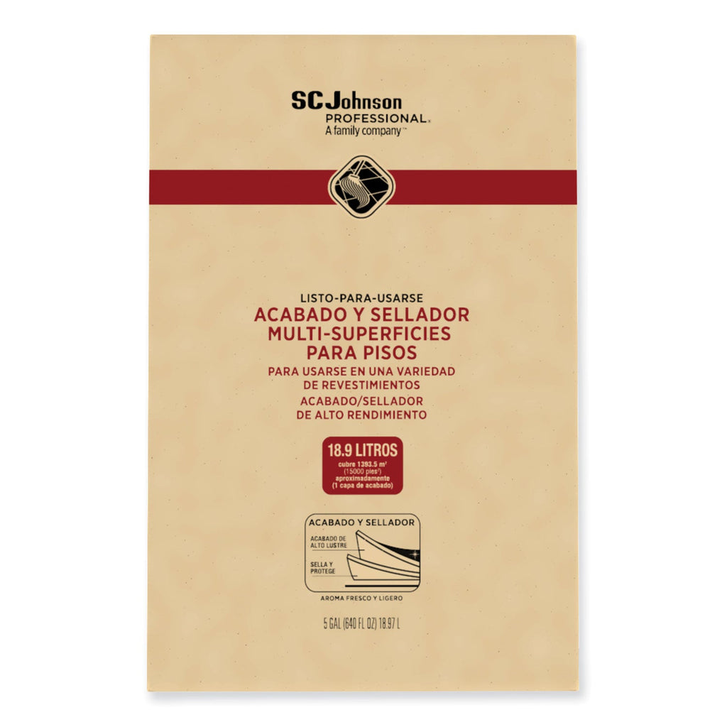 SC Johnson Professional Ready-To-Use Multi-Surface Floor Finish Plus Sealer, Light Fresh Scent, 5 gal Bag-in-Box