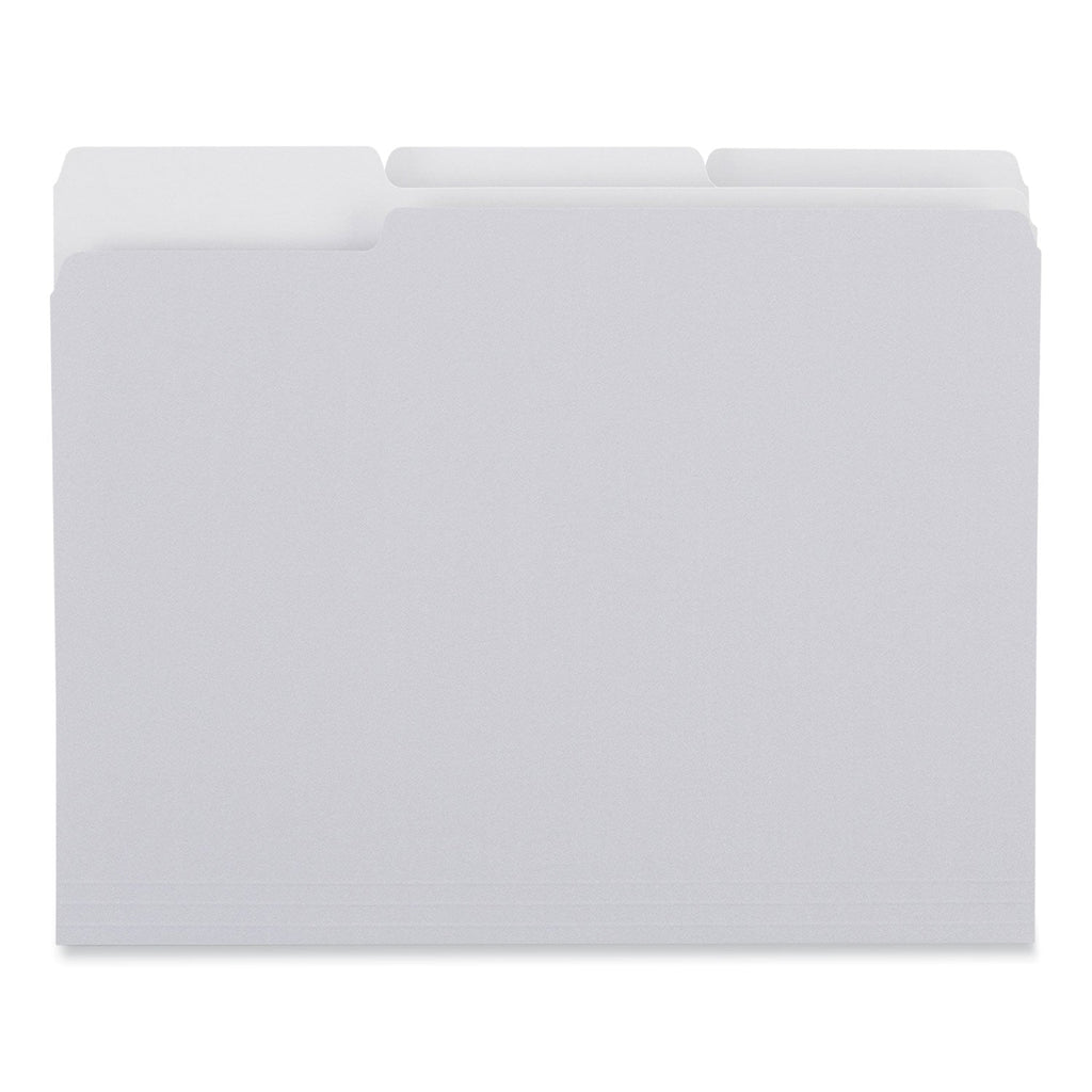 Universal Top Tab File Folders, 1/3-Cut Tabs: Assorted, Letter Size, 0.75" Expansion, Gray, 100/Box