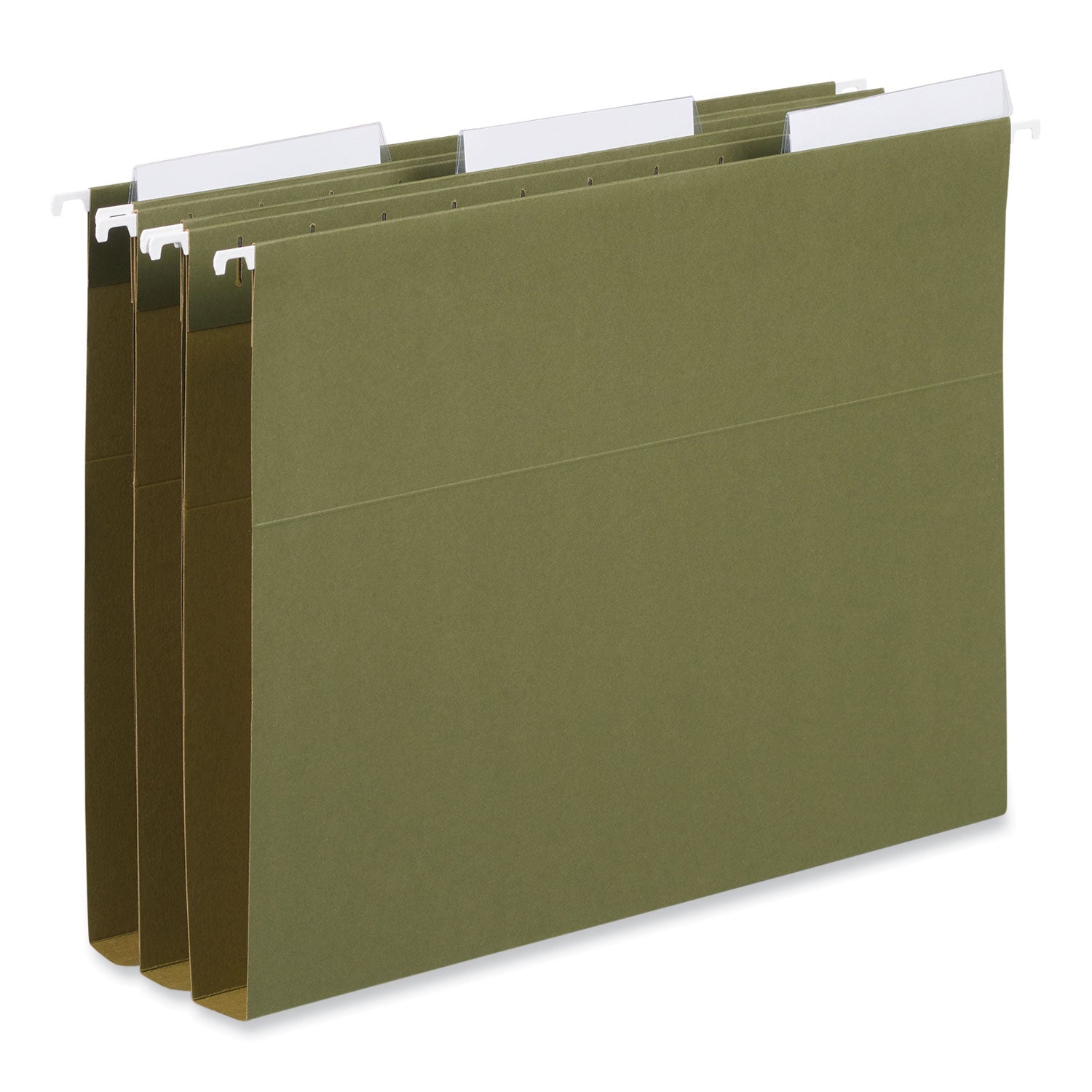 Universal Hanging File Folder Plastic Index Tabs, 1/3-Cut, Clear, 3.5" Wide, 25/Pack