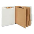 Universal Eight-Section Pressboard Classification Folders, 3 Dividers, Letter Size, Gray, 10/Box