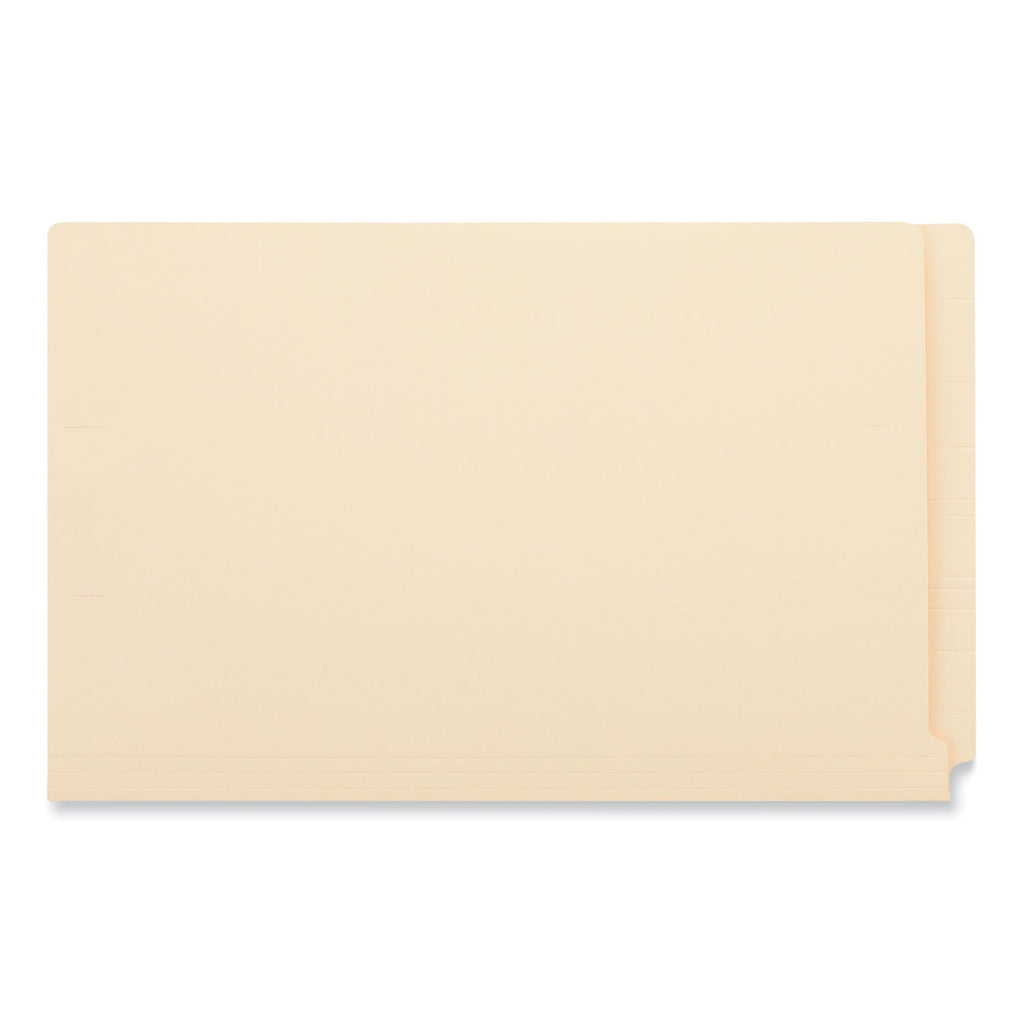 Universal Reinforced End Tab Fastener Folders, 2 Fasteners, Legal Size, Manila Exterior, 50/Box