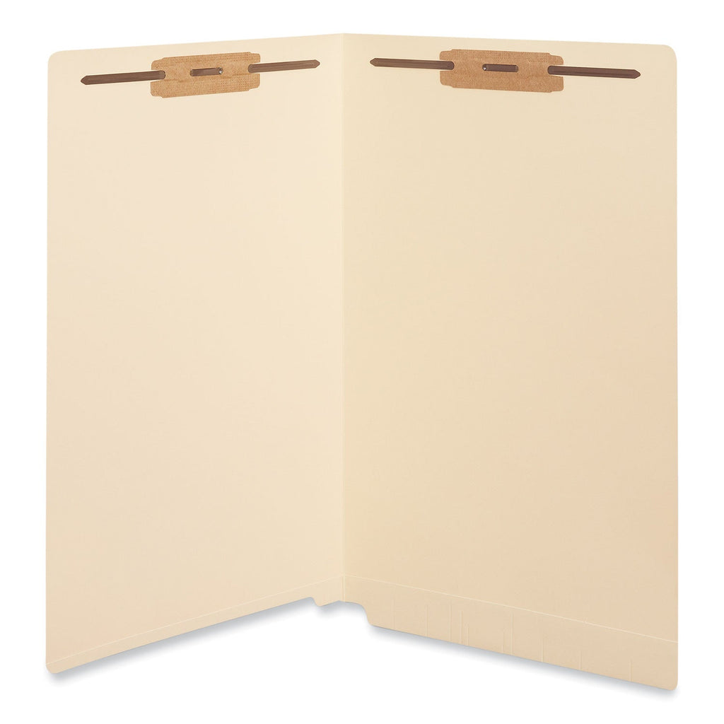 Universal Reinforced End Tab Fastener Folders, 2 Fasteners, Legal Size, Manila Exterior, 50/Box