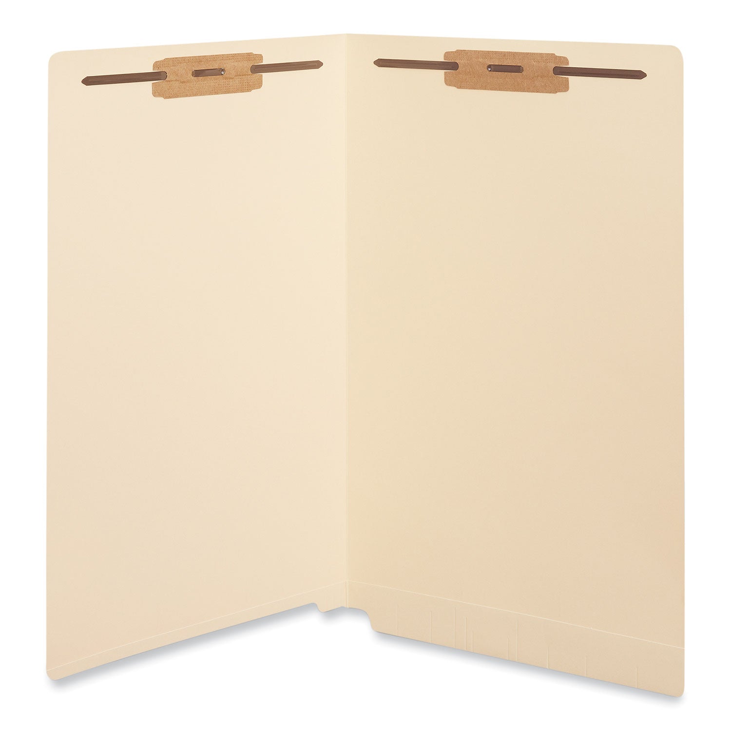 Universal Reinforced End Tab Fastener Folders, 2 Fasteners, Legal Size, Manila Exterior, 50/Box