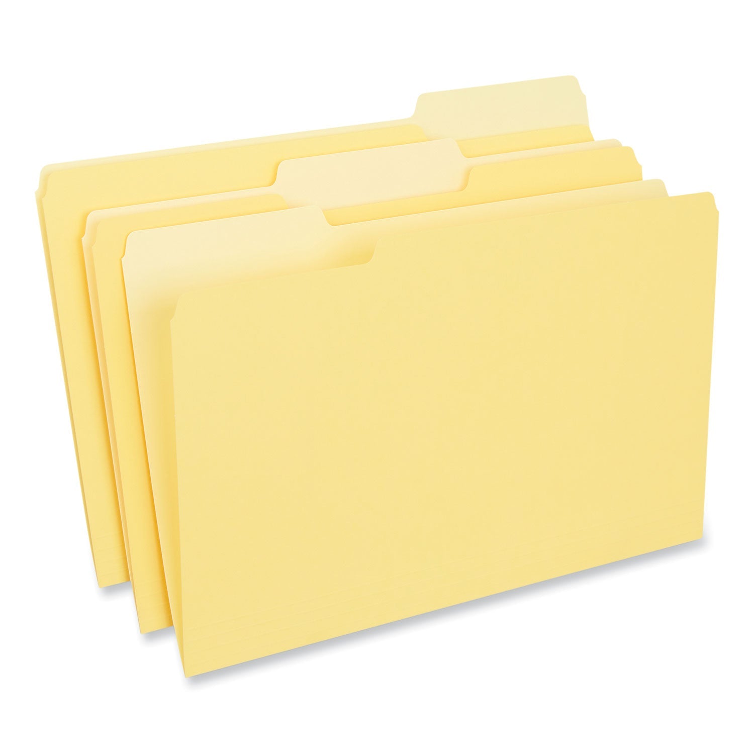 Universal Interior File Folders, 1/3-Cut Tabs: Assorted, Legal Size, 11-pt Stock, Yellow, 100/Box