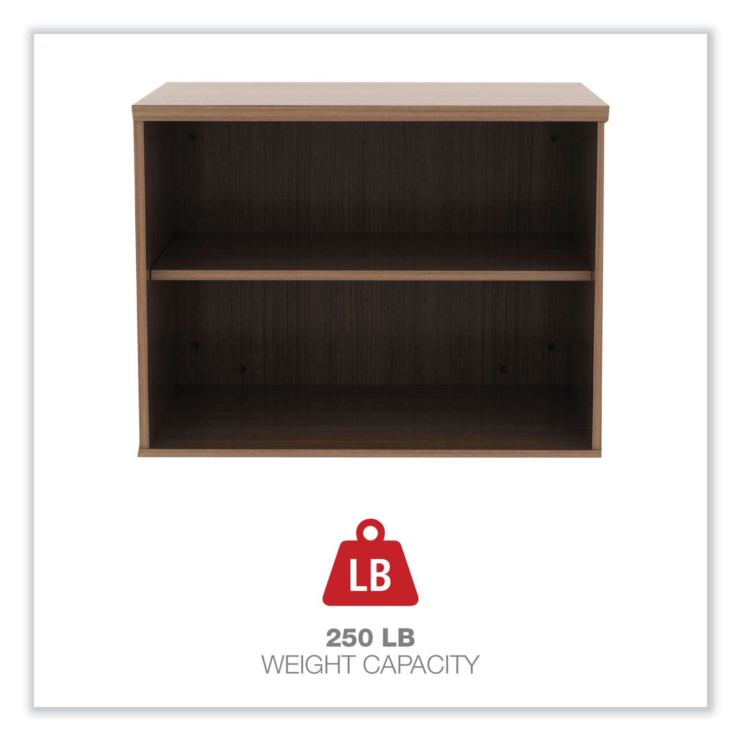 Alera Open Office Low Storage Cabinet Credenza, 29 1/2 x 19 1/8x 22 7/8, Walnut