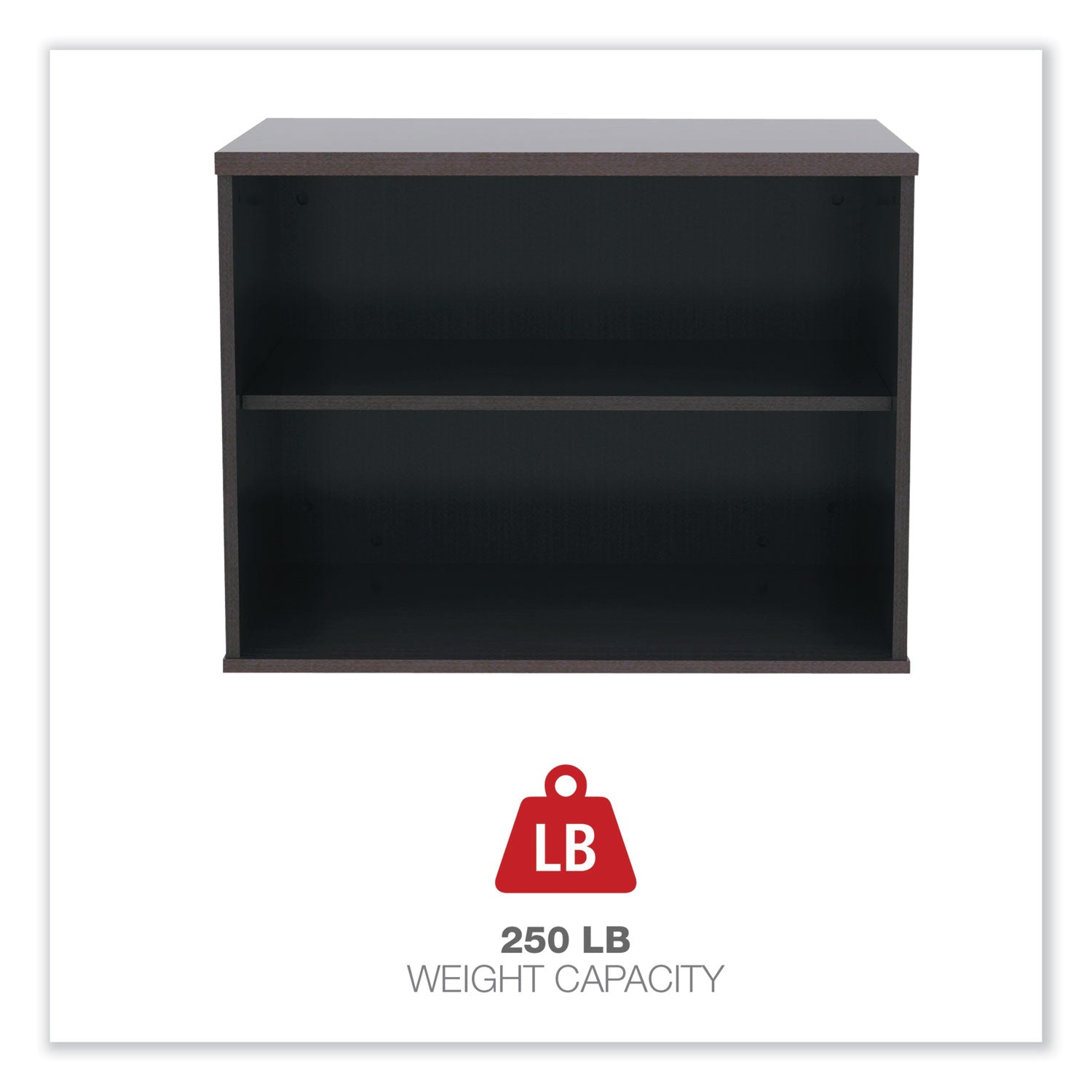 Alera Open Office Low Storage Cab Cred, 29.5w x 19.13d x 22.88h, Espresso