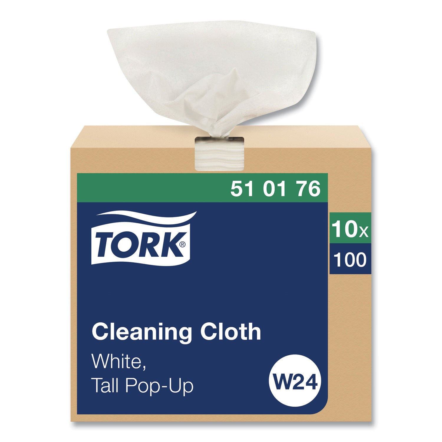 Tork Cleaning Cloth, 8.46 x 16.13, White, 100 Wipes/Box, 10 Boxes/Carton