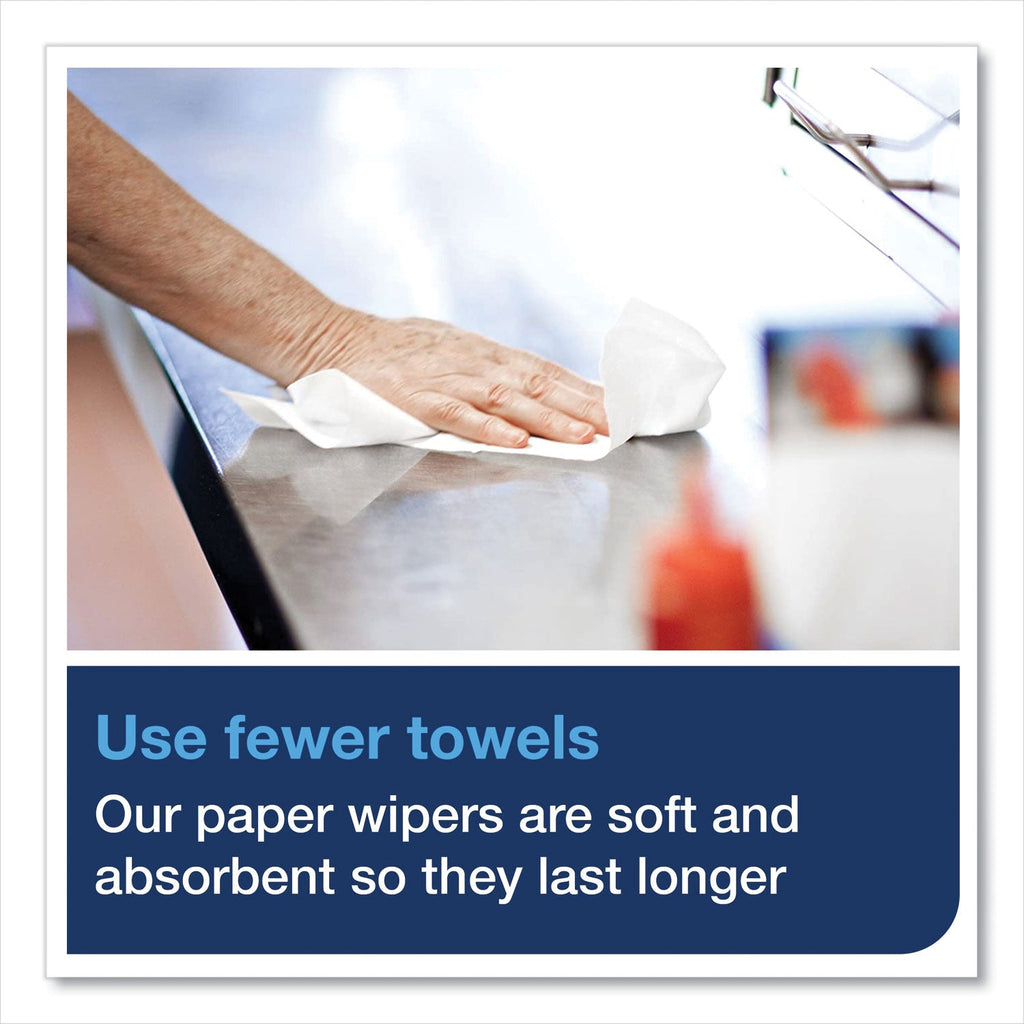 Tork Paper Wiper Roll Towel, 7.68" x 1,150 ft, White, 4 Rolls/Carton
