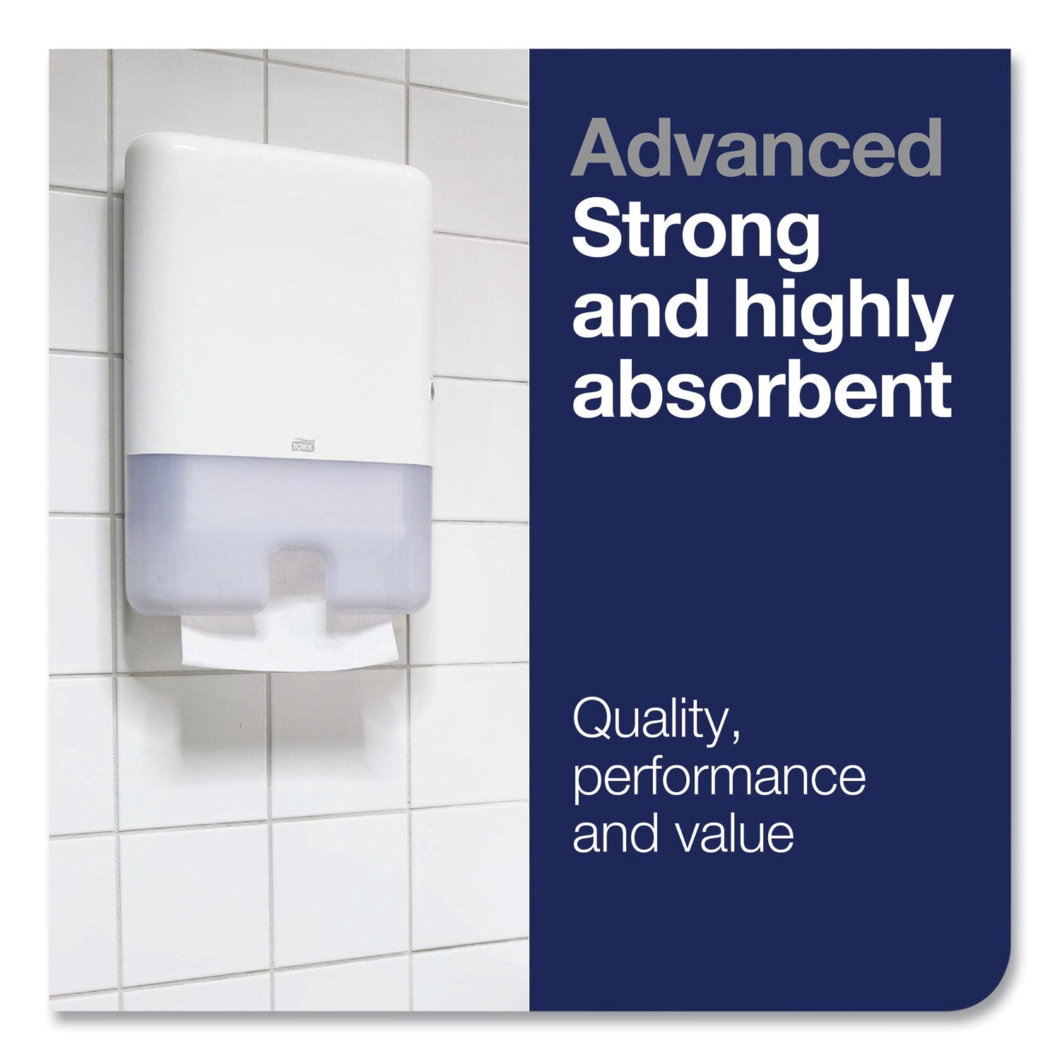 Tork Premium Multifold Towel, 1-Ply, 9 x 9.5, White, 250/Pack, 12 Packs/Carton