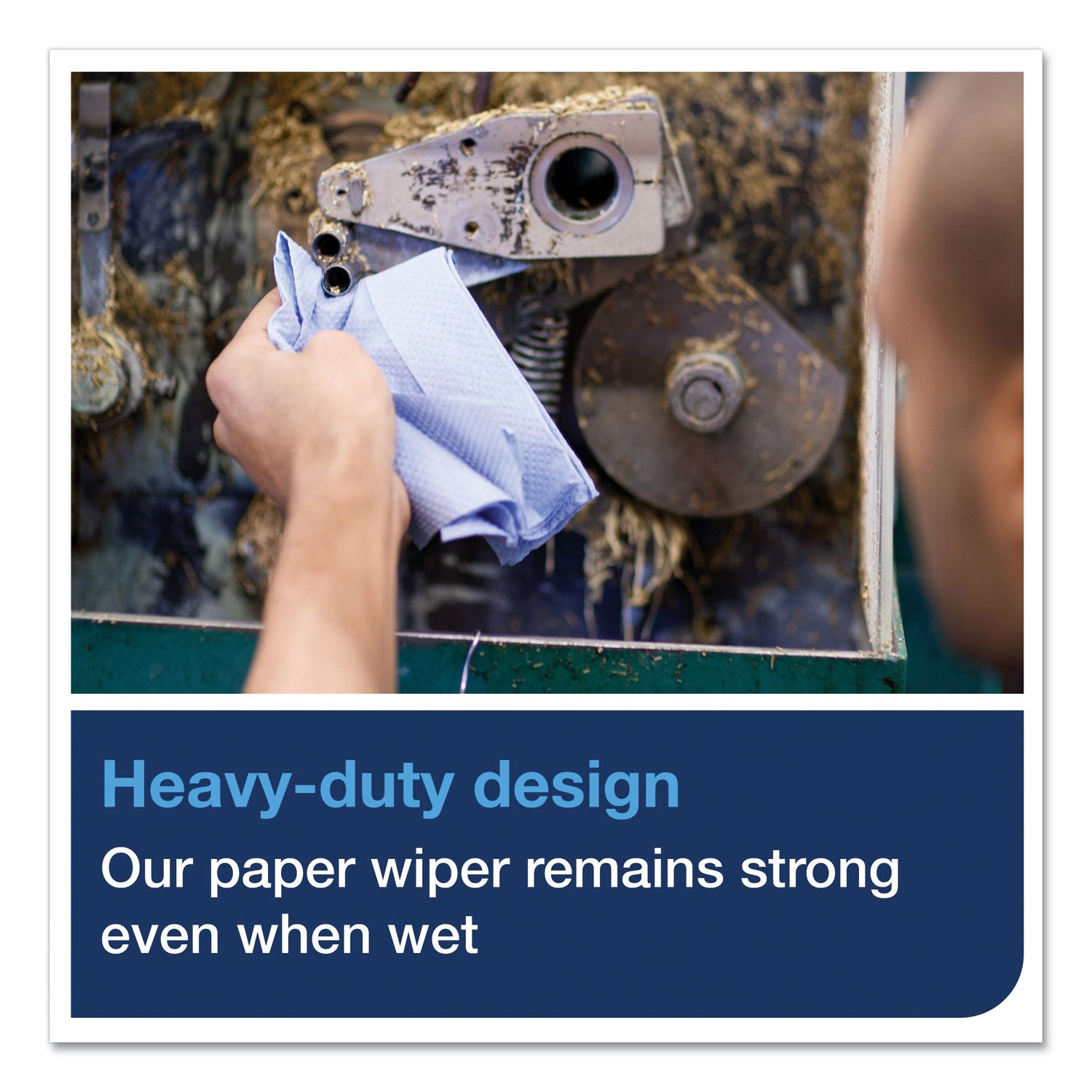 Tork Heavy-Duty Paper Wiper, 11.1" x 800 ft, Blue