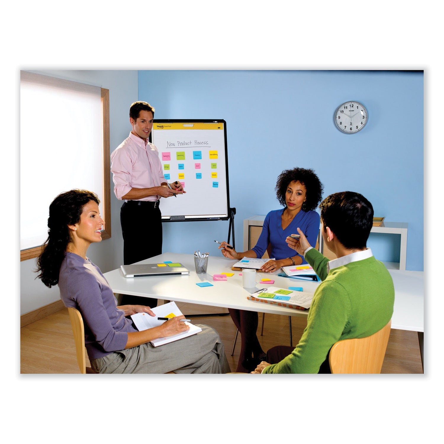 Post-it Full Stick Notes, 2" x 2", Energy Boost Collection Colors, 25 Sheets/Pad, 8 Pads/Pack