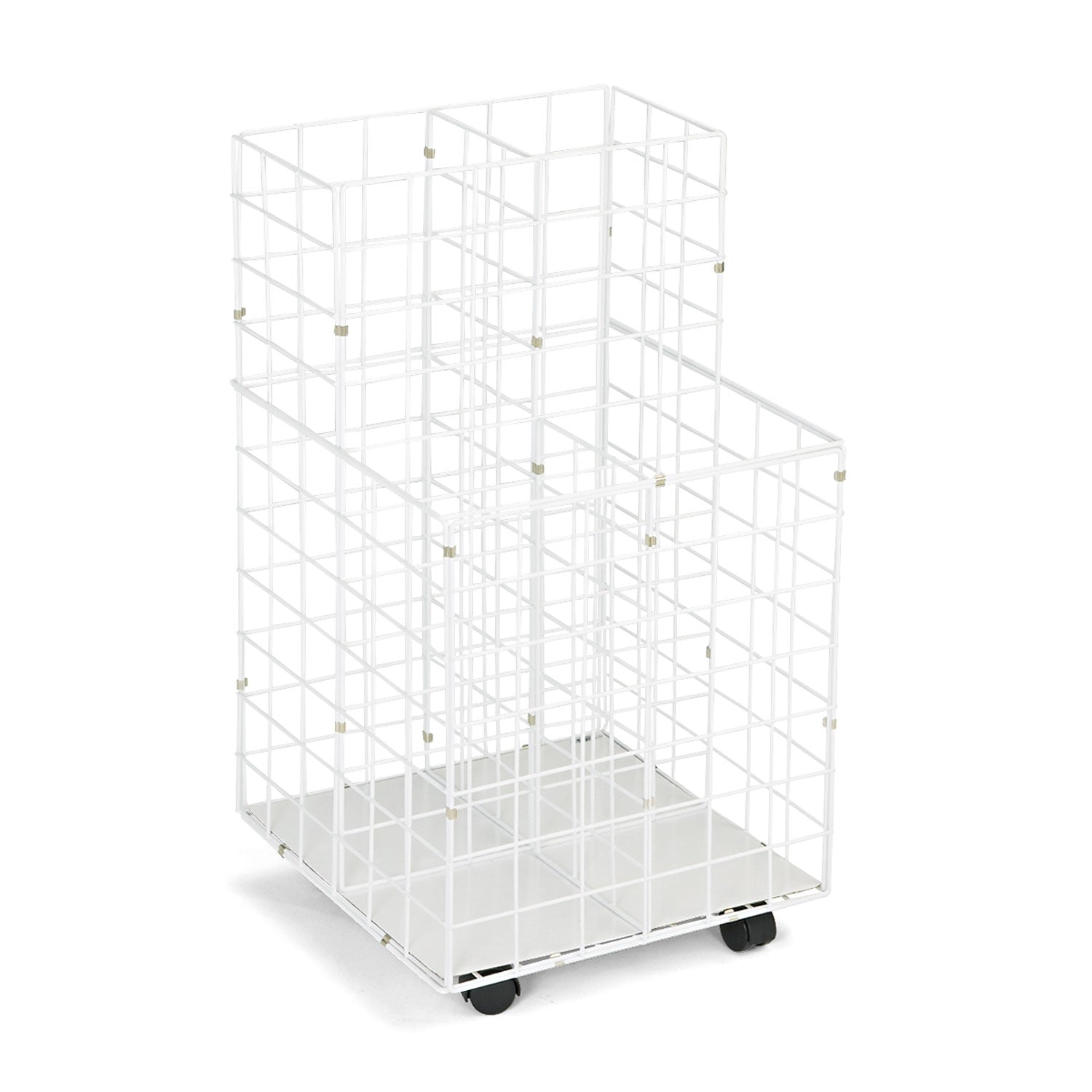 Safco Wire Roll Files, 4 Compartments, 16.25w x 16.5d x 30.5h, White