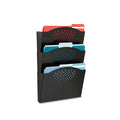 Safco Steel Wall Pocket, 3 Sections, Letter Size, 12" x 3.25" x 17.25", Black