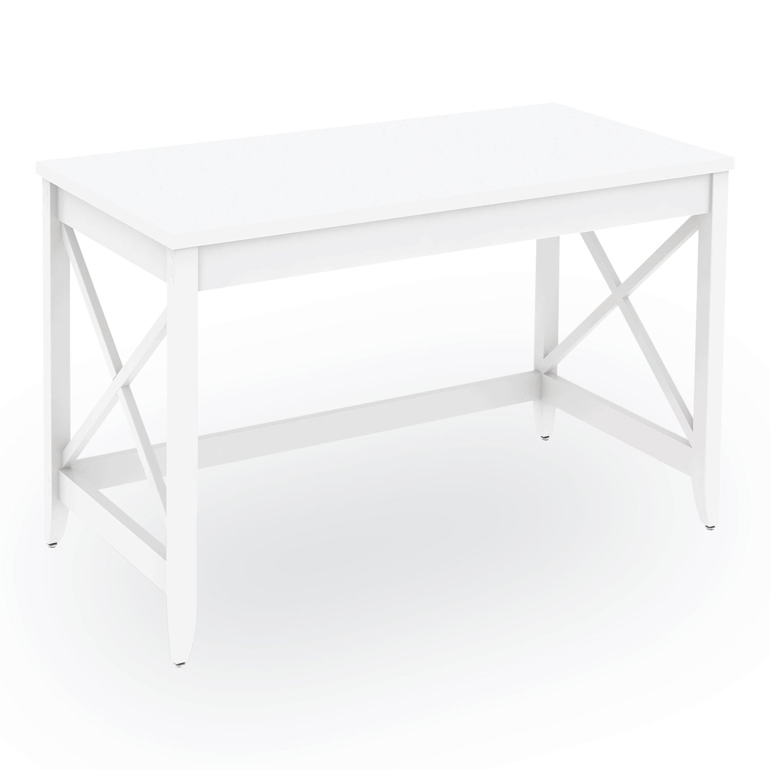 Workspace by Alera Farmhouse Writing Desk, 47.24" x 23.62" x 29.53", White