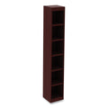 Alera Valencia Series Narrow Profile Bookcase, Six-Shelf, 11.81w x 11.81d x 71.73h, Mahogany