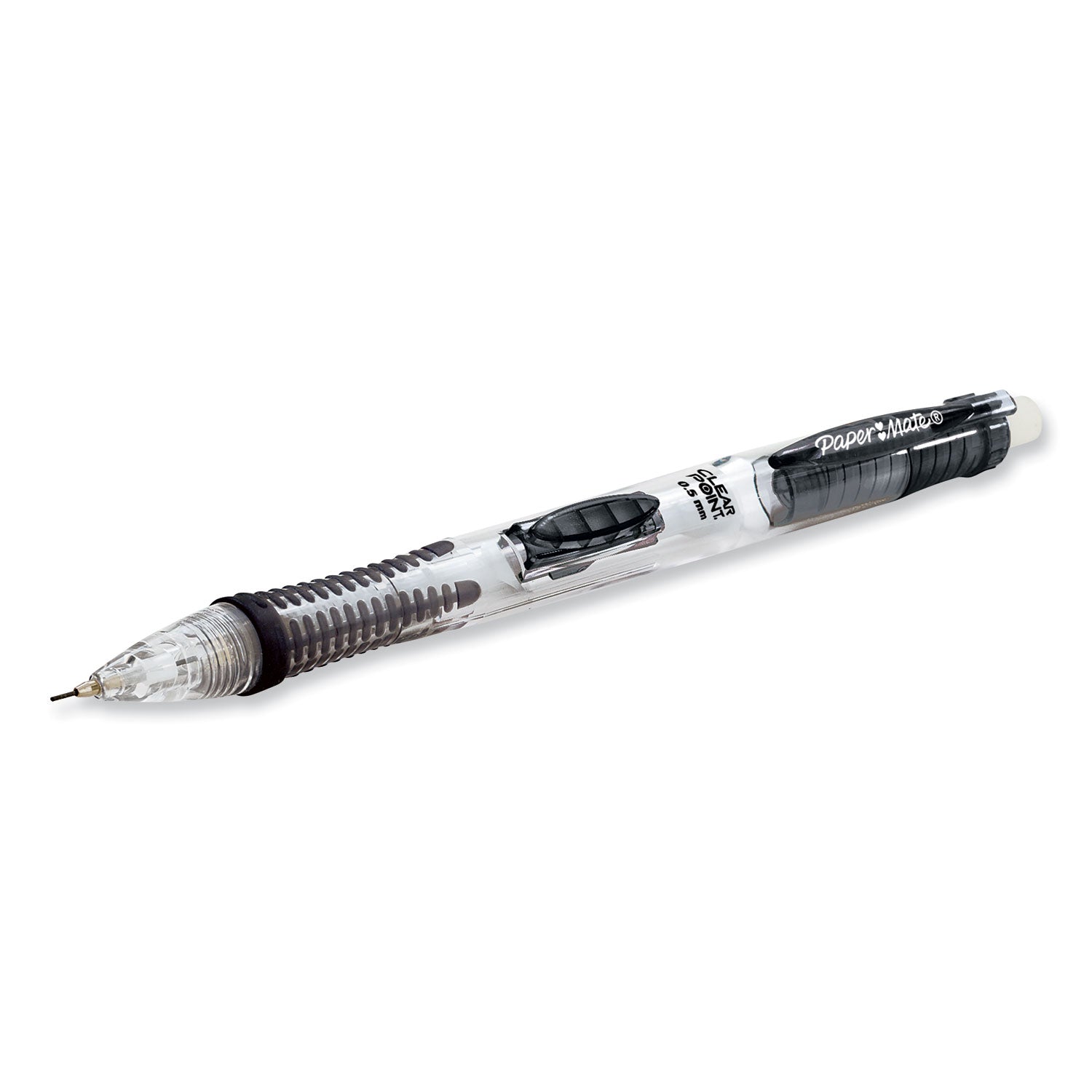 Paper Mate Clear Point Mechanical Pencil, 0.5 mm, HB (#2.5), Black Lead, Black Barrel