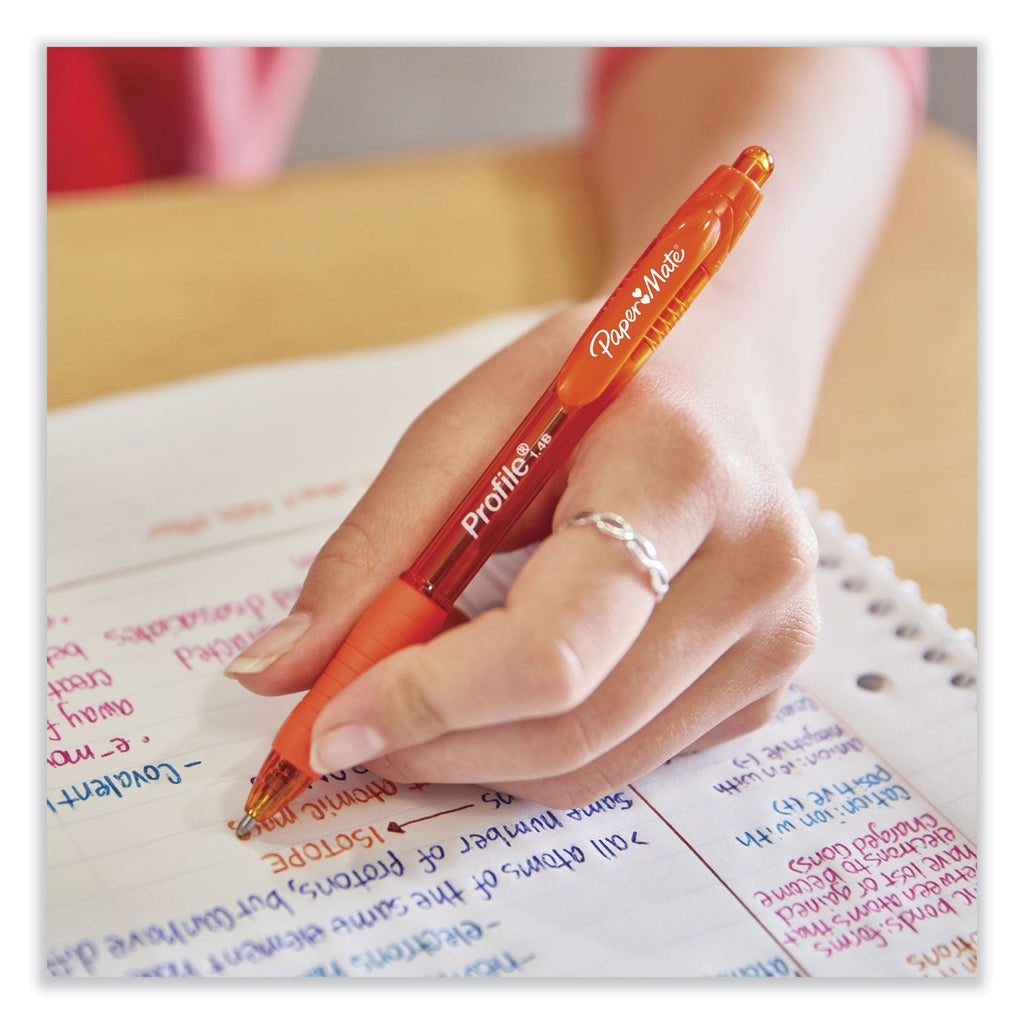 Paper Mate Profile Ballpoint Pen Value Pack, Retractable, Bold 1.4 mm, Black Ink, Smoke Barrel, 36/Box