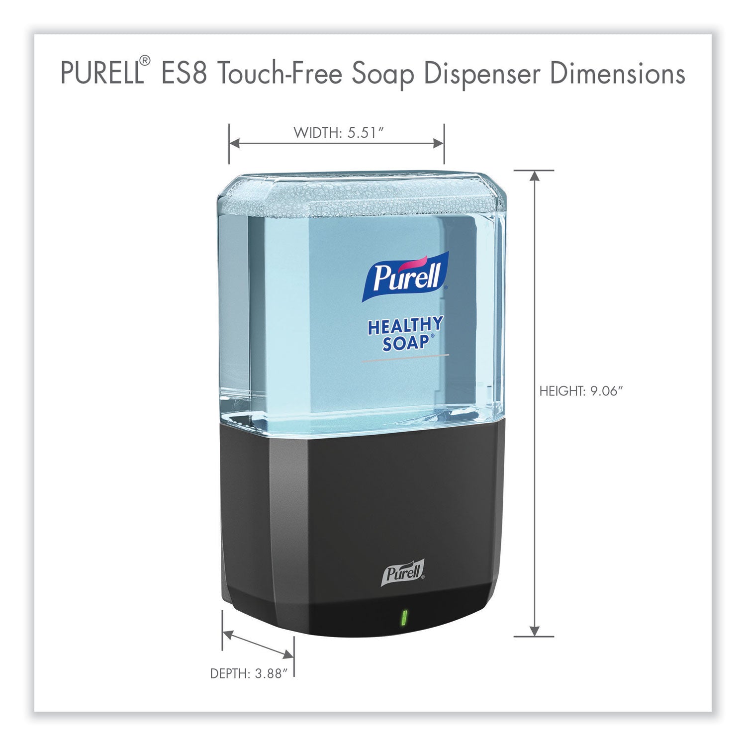 PURELL ES8 Soap Touch-Free Dispenser, 1,200 mL, 5.25 x 8.8 x 12.13, Graphite