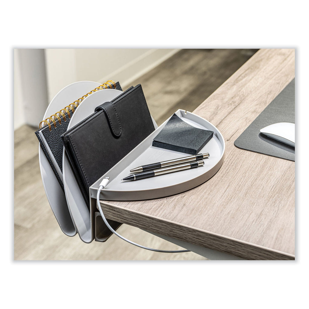 deflecto Standing Desk File Organizer, 2 Sections, Letter Size, 12 x 9.69 x 7.11, Gray