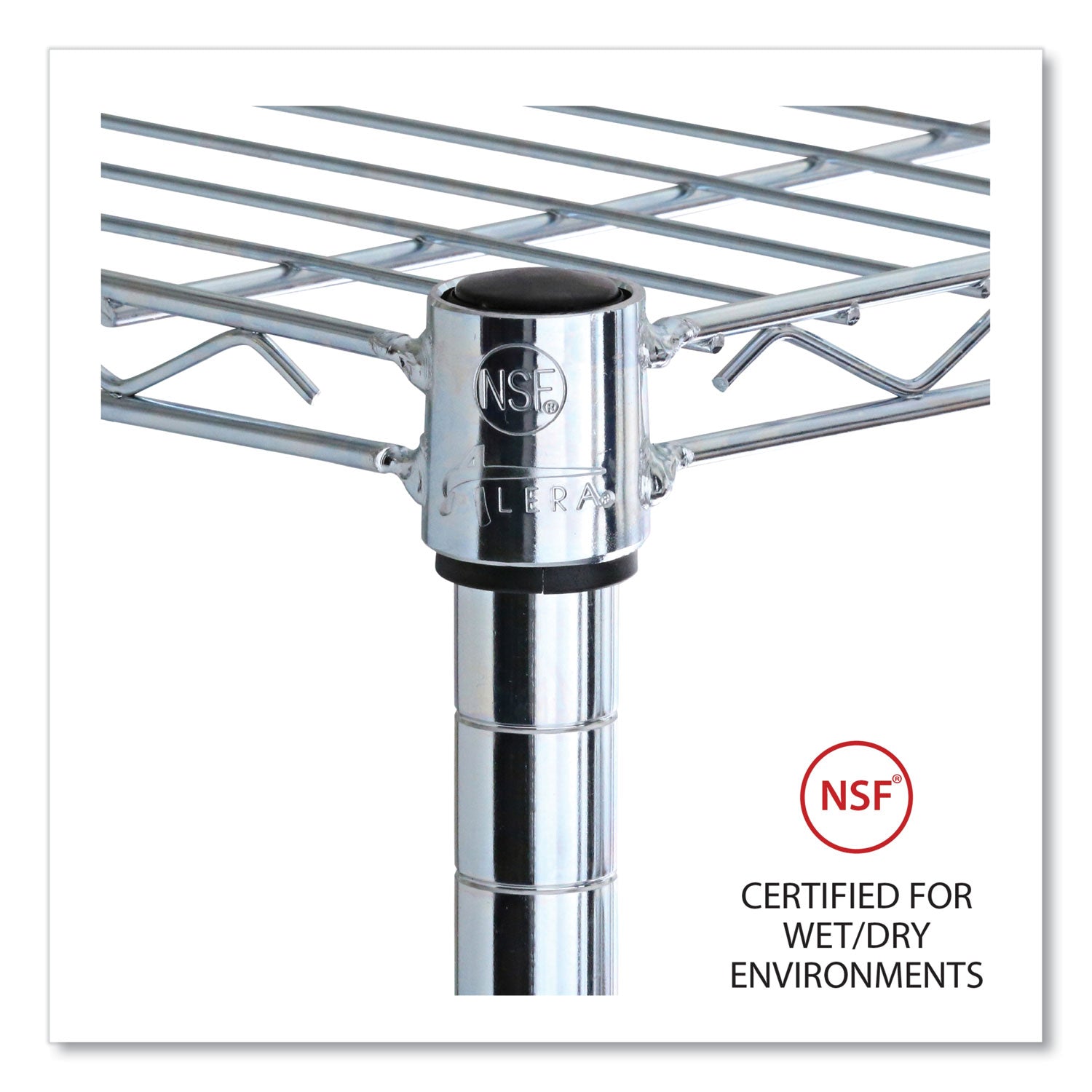 Alera 5-Shelf Wire Shelving Kit with Casters and Shelf Liners, 36w x 18d x 72h, Silver
