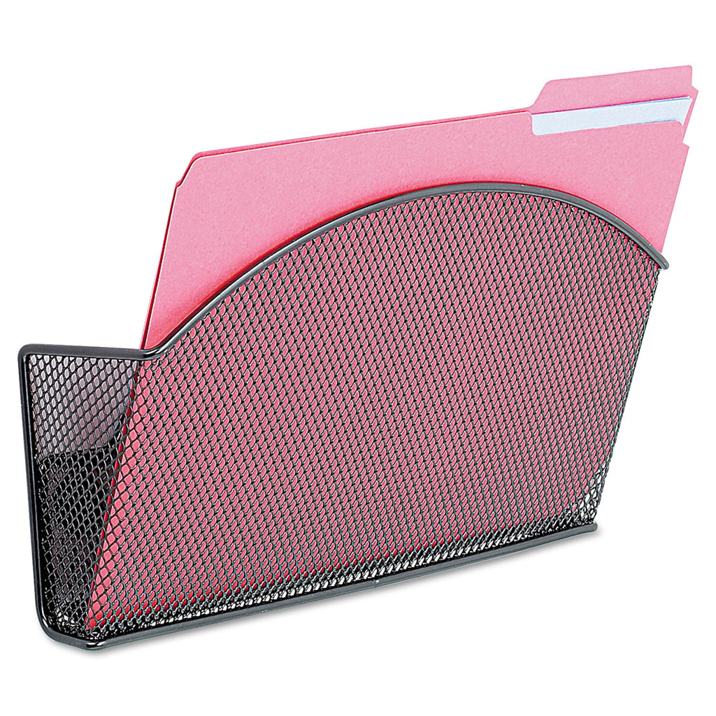 Safco Onyx Magnetic Mesh Panel Accessories, Single File Pocket, 13 x 4.25 x 7.25, Black