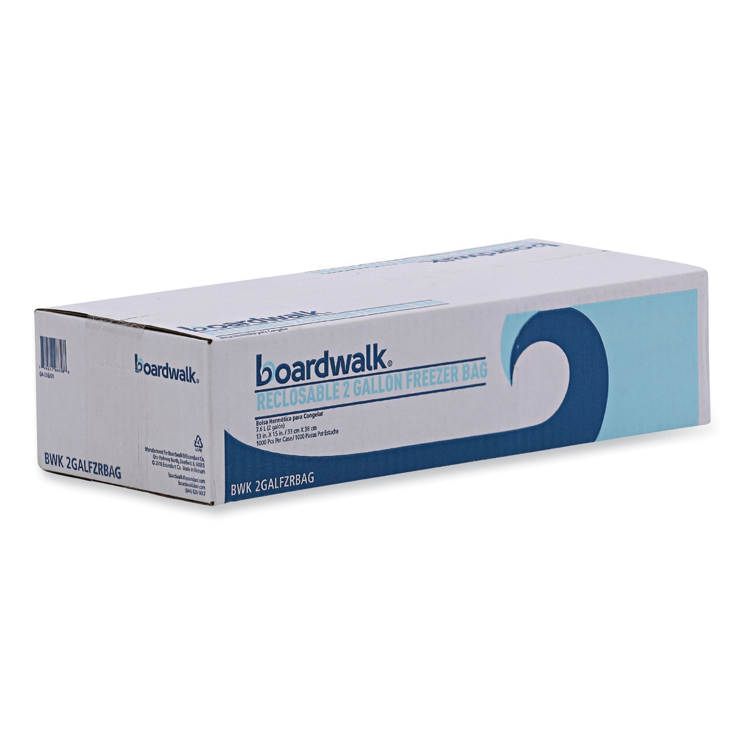 Boardwalk Reclosable Food Storage Bags, 2 gal, 2.7 mil, 13" x 15", Clear, 100/Box
