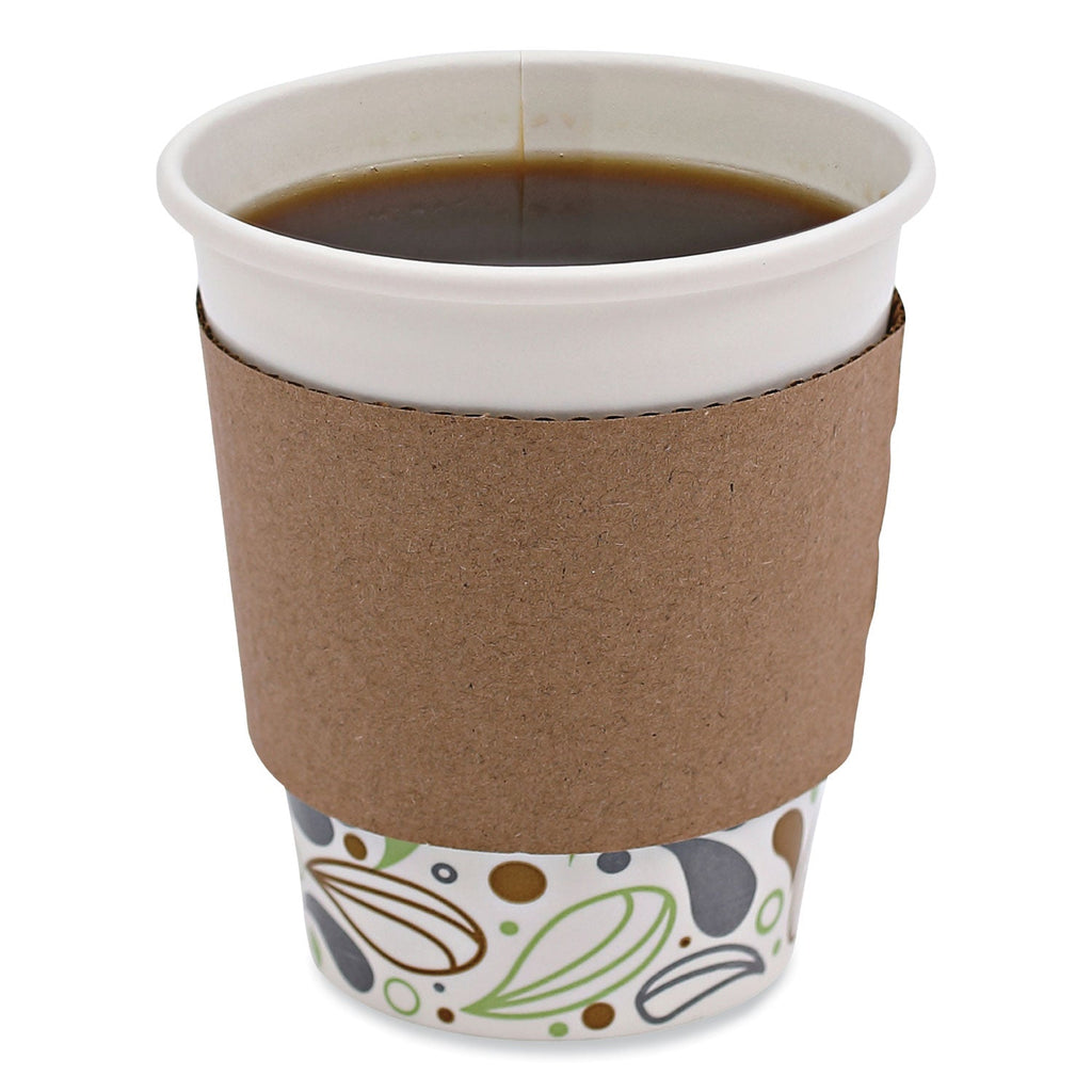 Boardwalk Cup Sleeves, Fits 10 oz to 20 oz Hot Cups, Kraft, 1,200/Carton