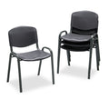 Safco Stacking Chair, Supports Up to 250 lb, Black, 4/Carton