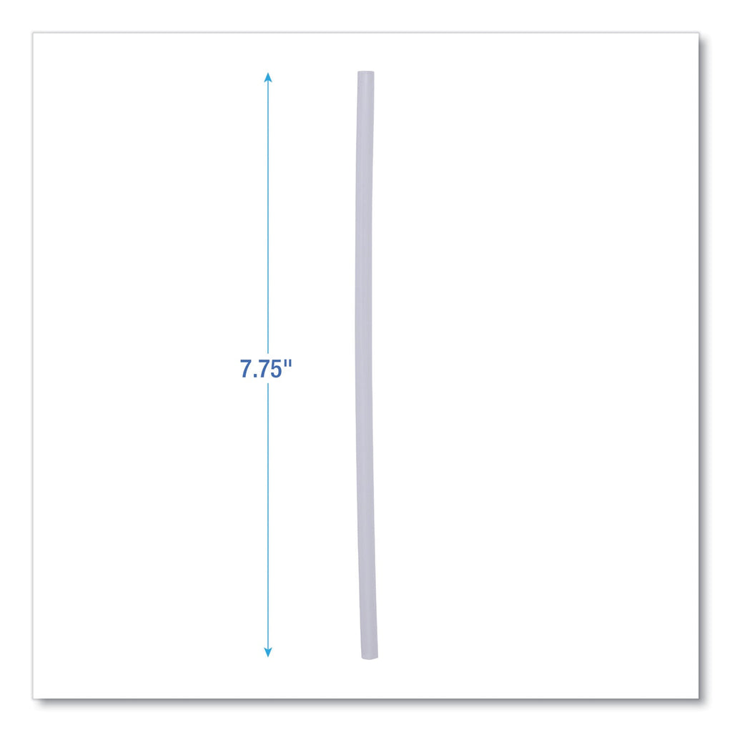 Boardwalk Jumbo Straws, 7.75", Plastic, Translucent, Unwrapped, 250/Pack, 50 Packs/Carton