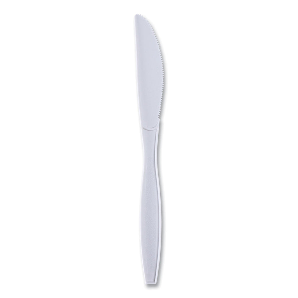 Boardwalk Heavyweight Wrapped Polypropylene Cutlery, Knife, White, 1,000/Carton