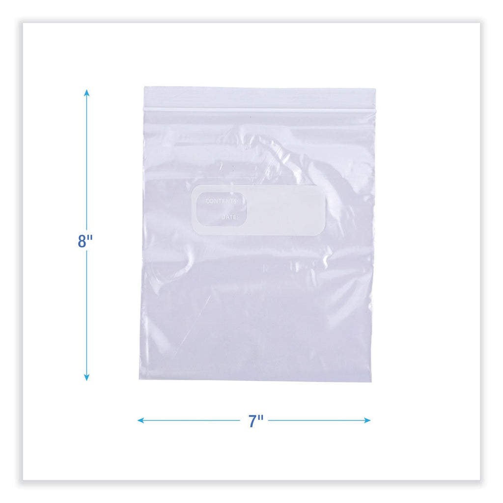Boardwalk Reclosable Food Storage Bags, 1 qt, 1.75 mil, 7" x 8", Clear, 500/Box