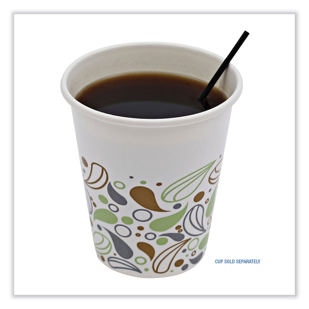 Boardwalk Single-Tube Stir-Straws, 5.25", Polypropylene, Black, 1,000/Pack, 10 Packs/Carton