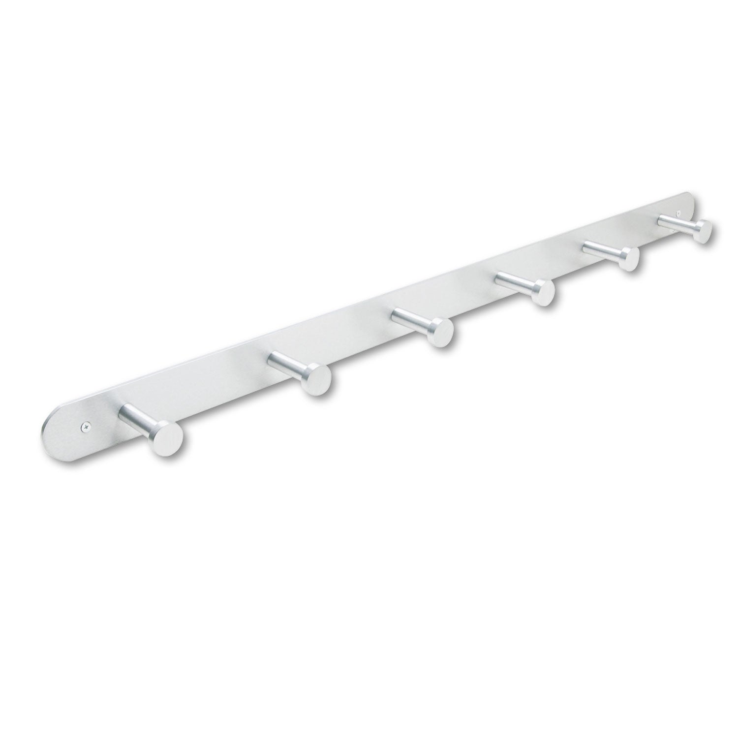Safco Nail Head Wall Coat Rack, Six Hooks, Metal, 36w x 2.75d x 2h, Satin