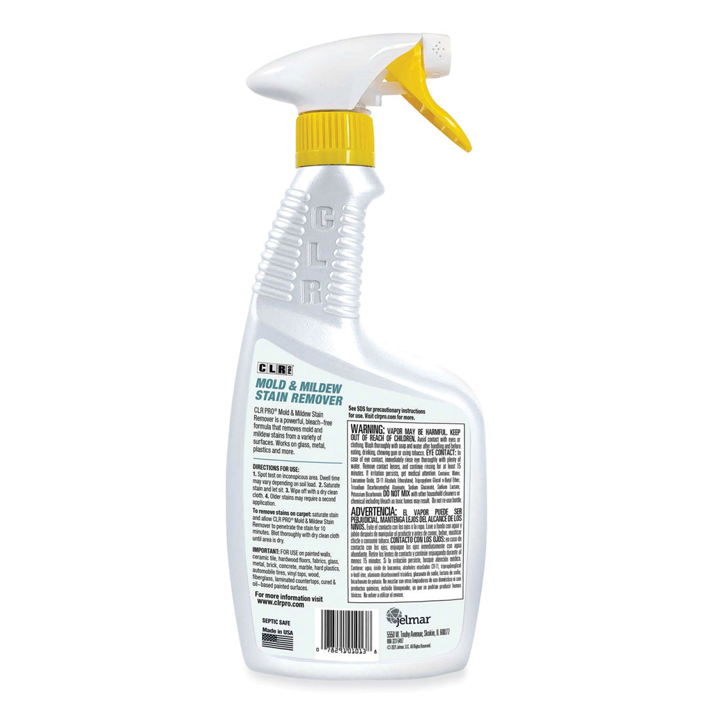CLR PRO Mold and Mildew Stain Remover, 32 oz Spray Bottle, 6/Carton