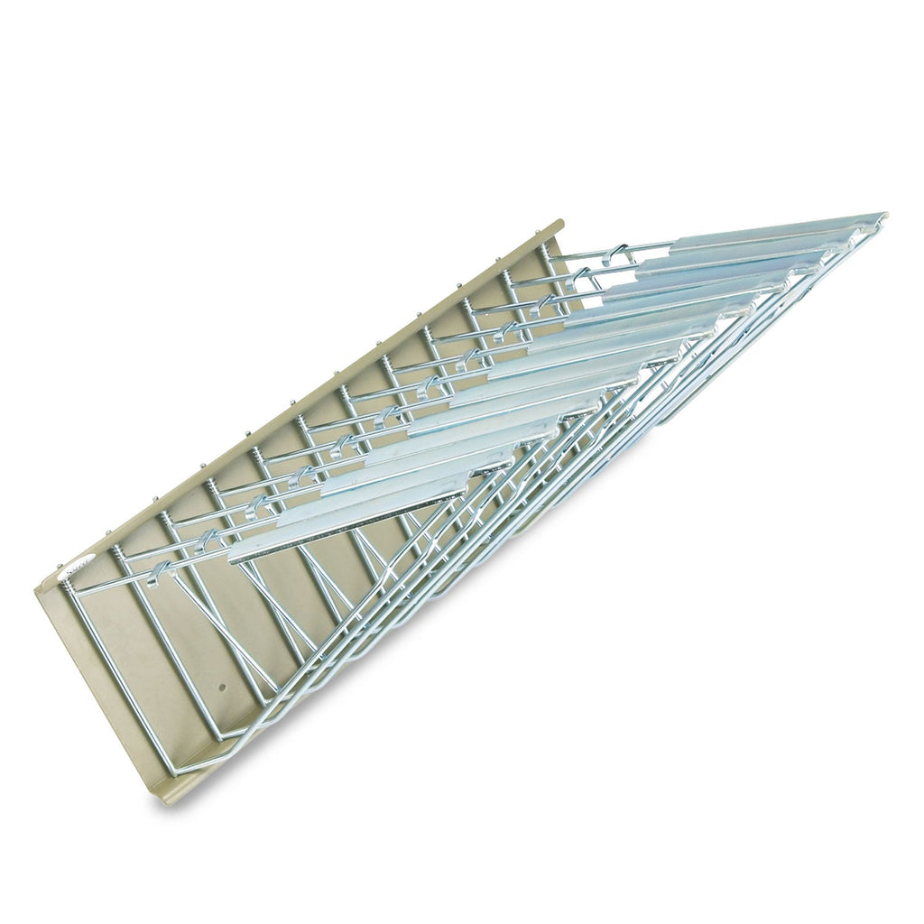 Safco Sheet File Pivot Wall Rack, 12 Hanging Clamps, 24w x 14.75d x 9.75h, Sand