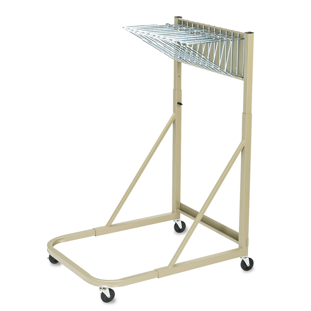 Safco Steel Sheet File Mobile Rack, 12 Pivot Brackets, 27w x 37.5d x 61.5h, Sand