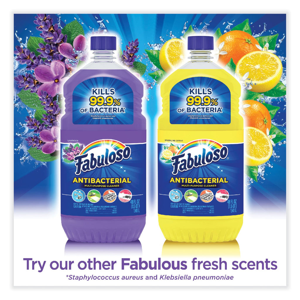 Fabuloso Antibacterial Multi-Purpose Cleaner, Lavender Scent, 48 oz Bottle, 6/Carton