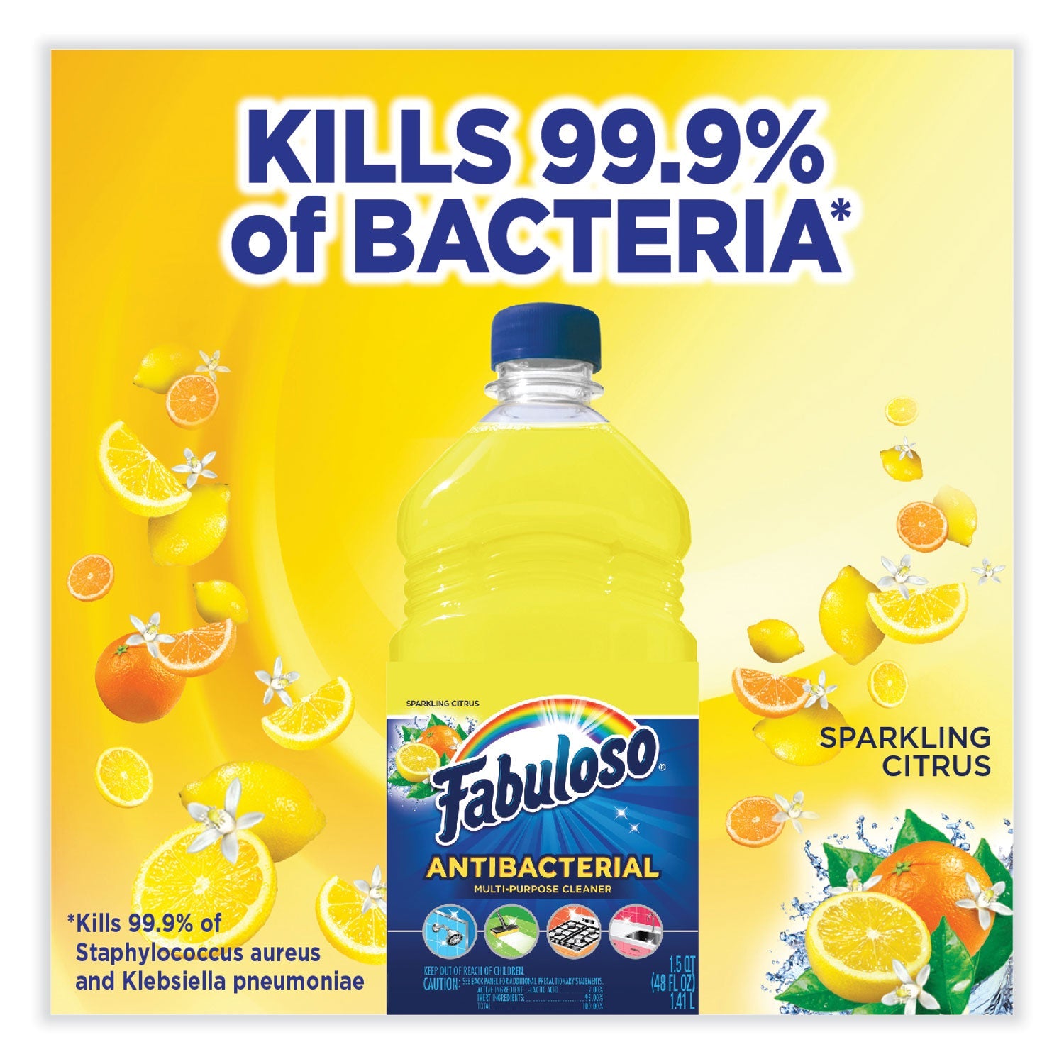 Fabuloso Antibacterial Multi-Purpose Cleaner, Sparkling Citrus Scent, 48 oz Bottle