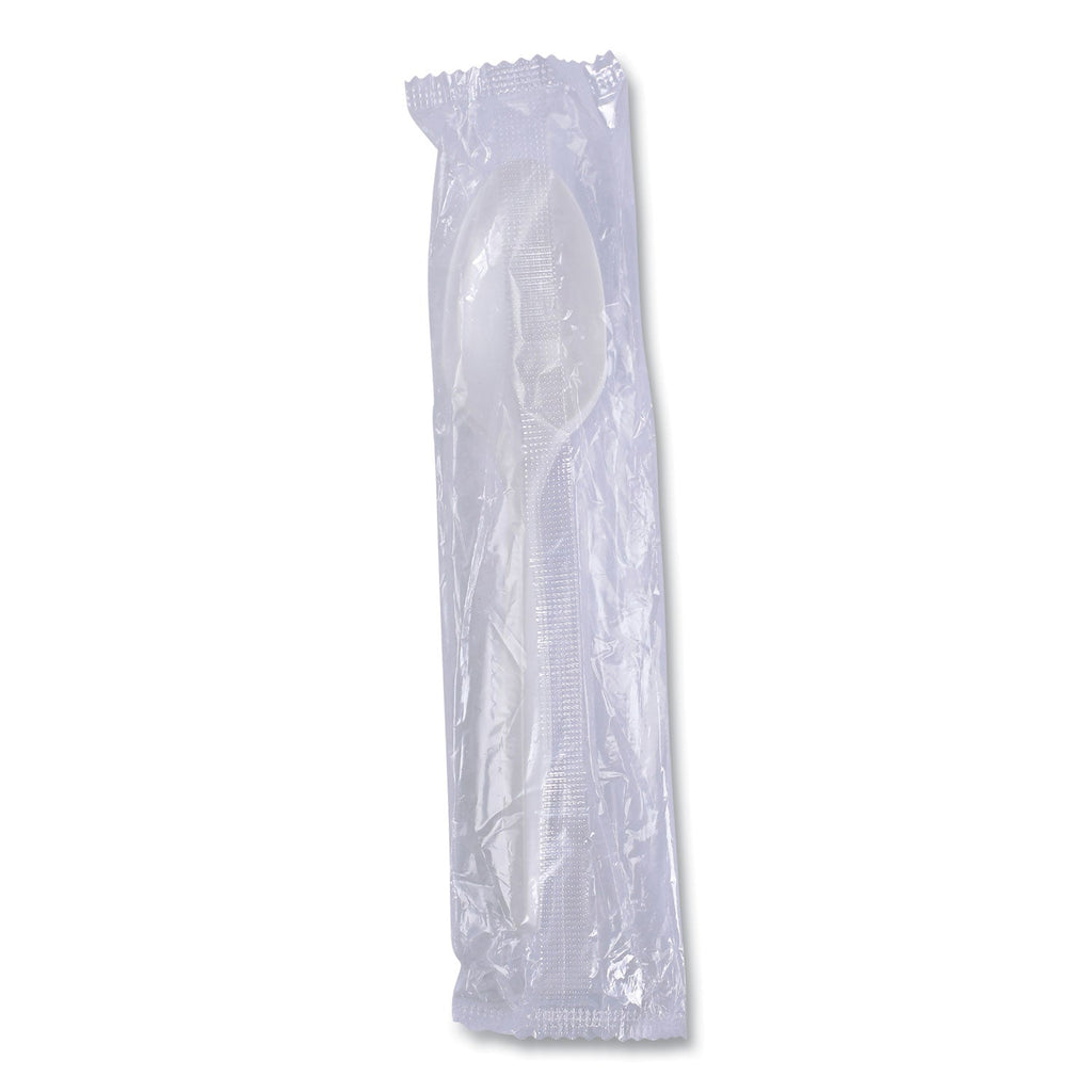 Boardwalk Mediumweight Wrapped Polypropylene Cutlery, Teaspoon, White, 1,000/Carton